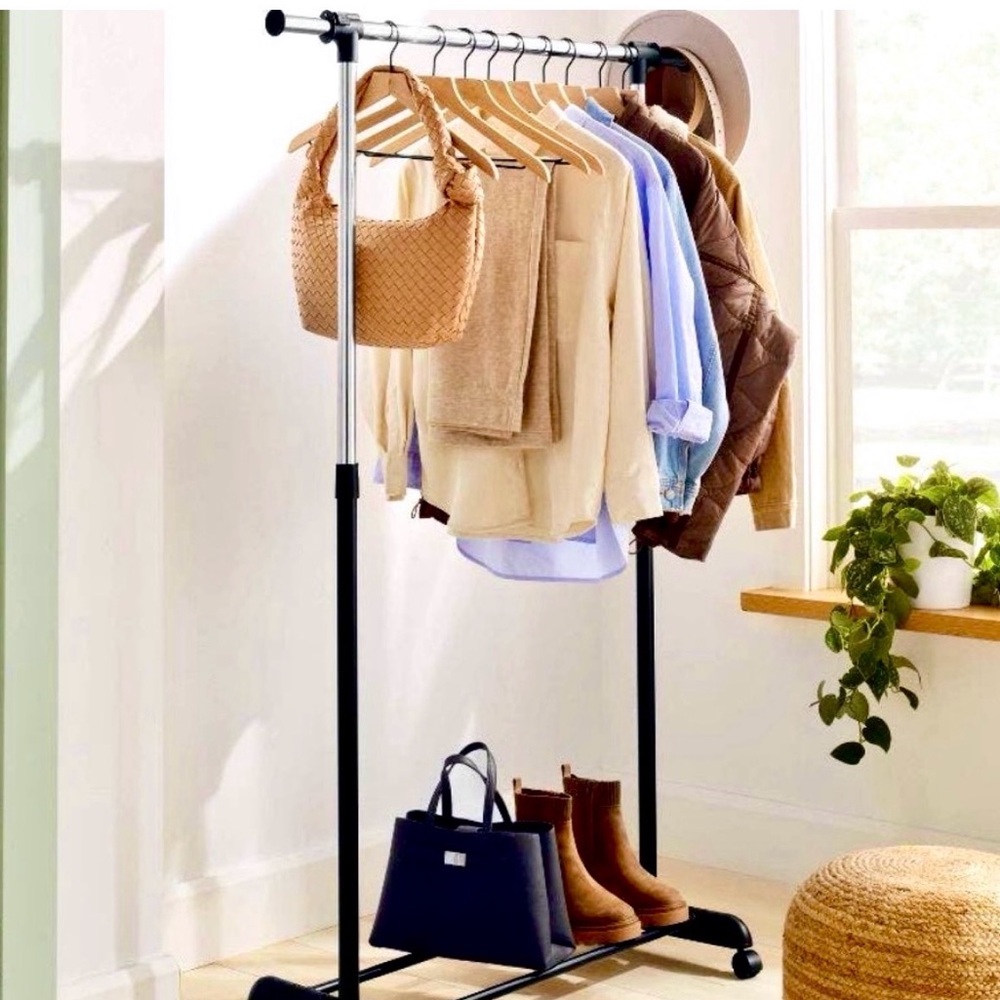 Whitmor™ Adjustable Rod Rolling Garment Rack